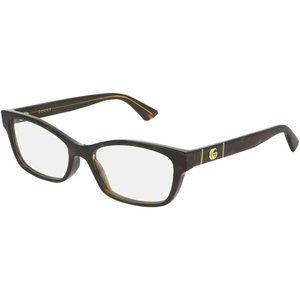 Gucci Havana Frame & Demo Lens Women's Cat Eye Eyeglasses